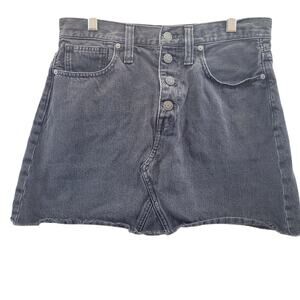 Y2K Madewell Black Denim Mini Skirt 28 Grunge Soft Goth